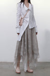 Marc le bihan long -sleeved big collar fried shirt 2611 white
